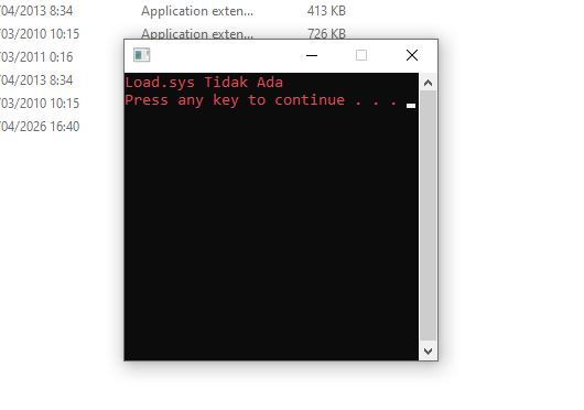 Cara atasi Load .sys tidak ada